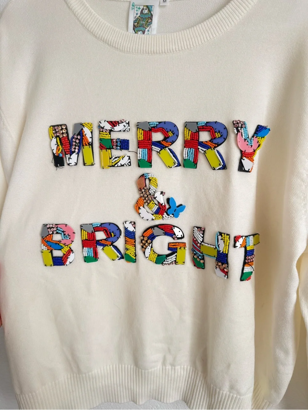 Queen of Sparkles Merry & Bright Beaded Sweater